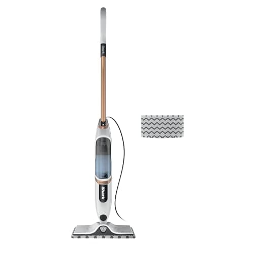 Image of Shark SteamSpot with Steam Blaster Technology for Hard Floors, Lightweight Steam Mop, Chemical Cleaning, Removable Tank, 2 Machine Washable Dirt-Grabbing Pads, White and Polycopper S2001EU