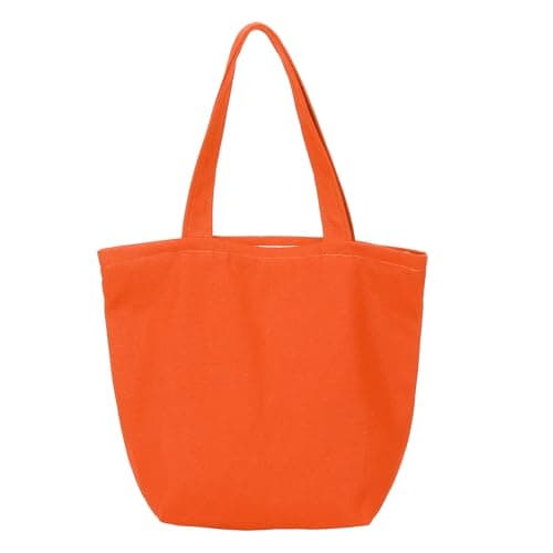 Image of sourcing map Canvas Tote Bag with Zipper Closure, 10.2" x 3.9" Grocery Shopping Bag with Handles, Cute Handbags for Birthday Gifts DIY Craft Advertising Painting, Orange Red