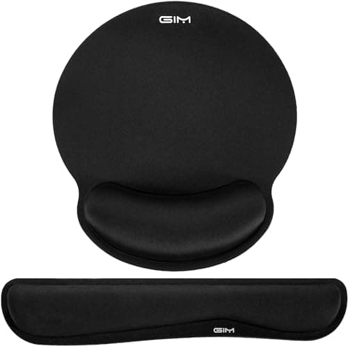 Image of ICETEK Keyboard and Mouse Mat Set, Ergonomic Gel Filled Mouse Pad with Wrist Cushion Support with Memory Foam for Computer and Laptop (S-01)