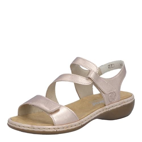 Image of Rieker 659C7-89 Rose Gold Womens Comfortable Sandals