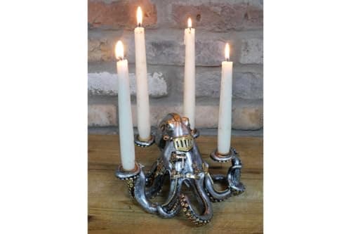 Image of Octopus 4 Candle Holder Stand Candelabra - Retro Steampunk Gothic Style