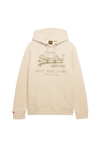 Image of Superdry Men's Vl Heritage Relaxed Hood Sweater, Pelican Beige Marl, XL