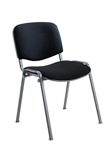 Image of Office Hippo Heavy Duty Stackable Reception Chair, Black Frame, Fabric, Black