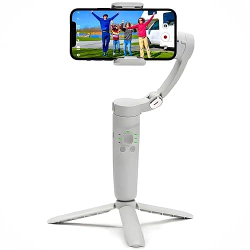 Image of SGM M1 Gimbal Stabiliser for Smartphones, Foldable 3-Axis Phone Gimbal for iPhone/Android, Anti-Shake Handheld iPhone Gimbal for Vlog, Video Recording, Tracking, Time-Lapse & Slow Motion