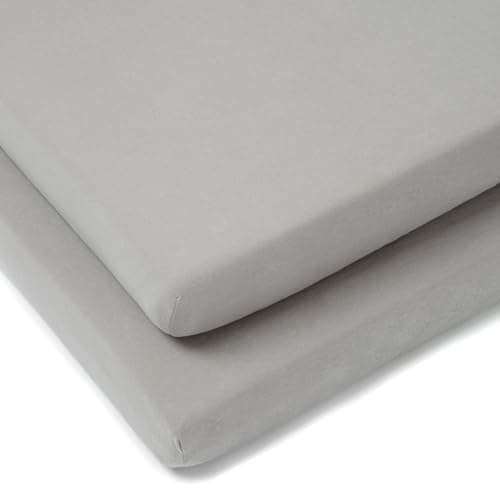 Image of Clair de Lune 2 Pack Fitted Jersey Cotton Cot Sheets 60 x 120 cm (Grey)