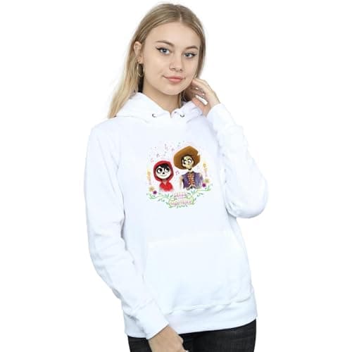 Image of Disney Women's Coco Miguel and Hector Hoodie Large White