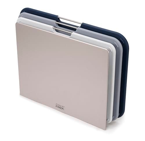 Image of Joseph Joseph Nest Large 3-Piece Colour coded Chopping Board Set with Storage Stand, Large - Grey