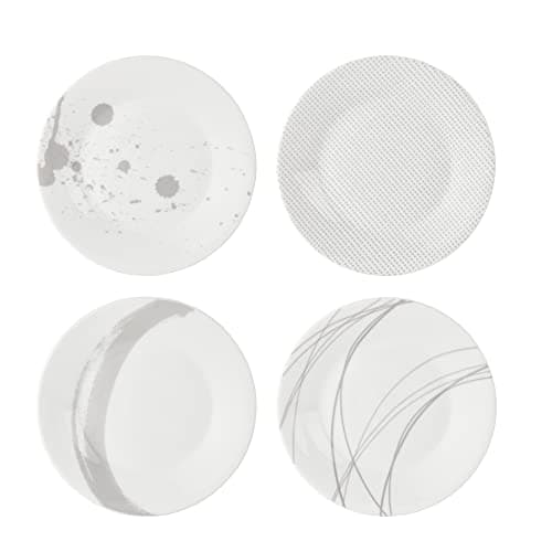 Image of Royal Doulton Pacific Stone Set of 4 16cm Plates, Multi-Colour, White/Stone