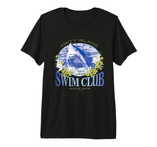 Image of Amity Island Jaws Swim Club 1975 Shark Premium T-Shirt
