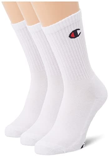 Image of Champion Unisex Basics 3pk Crew Ankle Socks, White, UK