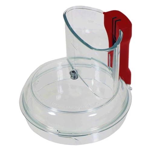 Image of SPARES2GO Replacement Lid Cover Compatible with Magimix CS4200XL CS5200XL Food Processor (Clear with Red Handle)