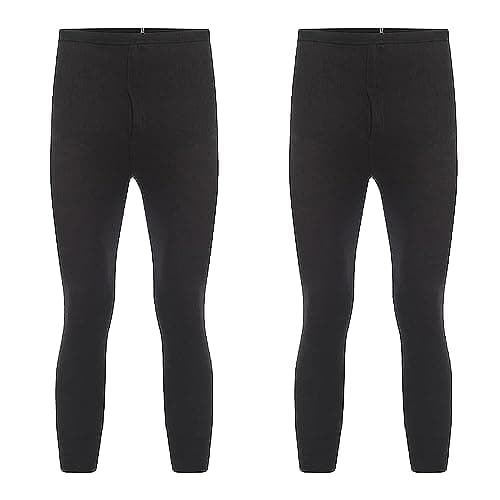 Image of Heatwave Pack of 2 Boys Thermal Trousers Long Johns Black Winter Warm Underwear Baselayer Camping Ski Pants School wear, 14-15 Years Black