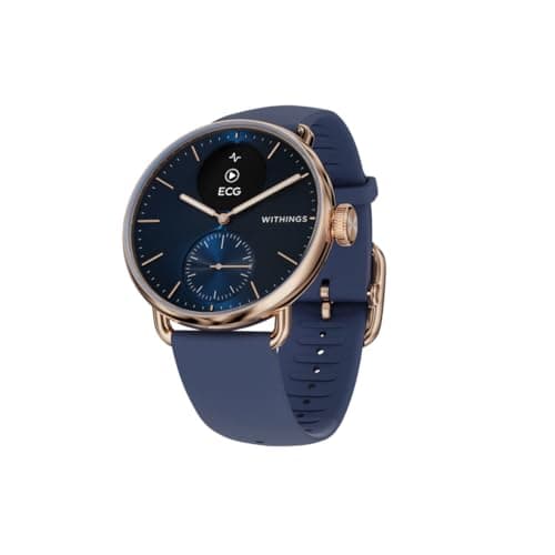 Image of Withings ScanWatch 2, Heart Health Hybrid Smartwatch for Men & Women - ECG, SPO2, Temperature Monitoring, Sleep, Respiratory Health, Cycle Monitoring, 35 day Battery Life, iOS & Android, 38mm Blue