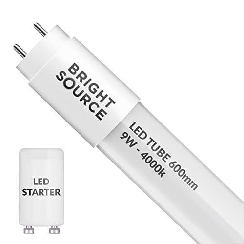 Image of Bright Source 2ft (589mm) 9w LED T8 Tube, 810lm, 4000K Cool White, Replacement for 18w T8 Fluorescent, Starter Included - Direct Mains or for use with Switch Start Fitting with Magnetic Ballast