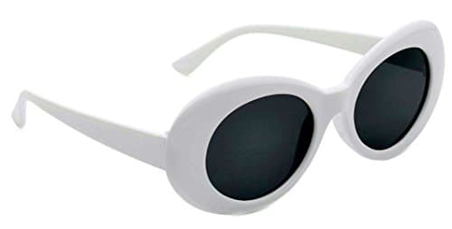 Image of Oval Round Retro Oval Sunglasses Color Tint or Smoke Lenses Clout Goggles White