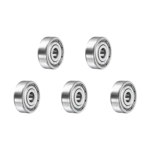 Image of sourcing map 5pcs R2AZZ Deep Groove Ball Bearings 1/8" ID x 1/2" OD x 11/64" Height P5 Miniature Bearings Double Metal Shielded Chrome Steel Z3 Bearing for Engineering Machinery, Silver Tone
