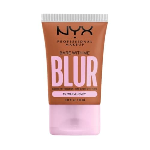 Image of NYX Professional Makeup Blurring Tint Foundation, Medium Coverage, Matte Finish, With Niacinamide, Matcha and Glycerin, 12 Hours Hydrating, Bare With Me Blur, 30 ml, Shade: Warm Honey