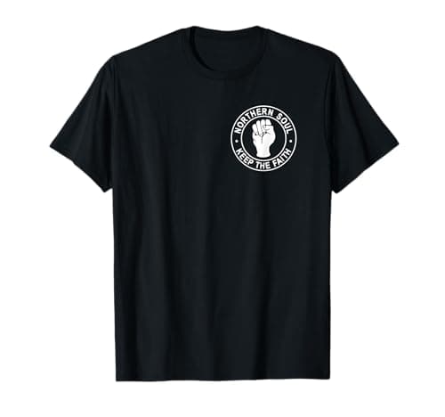 Image of Northern Soul Keep The Faith Retro 60's style patch Logo T-Shirt