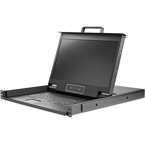 Image of StarTech.com Rackmount KVM Console HD 1080p - Single Port VGA KVM with 17" LCD Monitor for Server Rack - Fully Featured 1U LCD KVM Drawer w/Cables & Hardware - USB Support - 50,000 MTBF (RKCONS17HD)