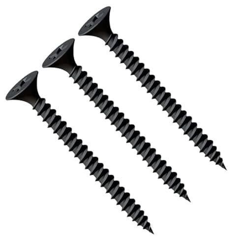 Image of 3.5X32mm Drywall Black Screws, Self Tapping Phillips Countersunk Head, Fine Thread, Sharp Point, Black Phosphate Metal Studs Screws, Plaster Screws for Plasterboard to Steel Profile (50 pcs.)