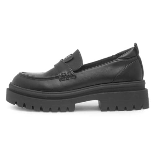 Image of Rocket Dog Dandy Womens Black Chunky Loafer - Size 7 UK - Black