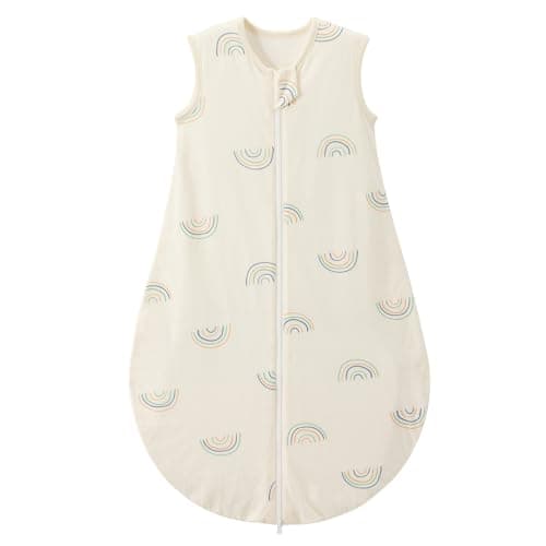Image of Duomiaomiao Baby Sleeping Bag 1.0 Tog Sleep Sack, Baby Sleeping Bag 100% Cotton All Years Round Baby Wearable Blanket Unisex Toddler Newborn Sleep Bag 6-18 Months, Rainbow