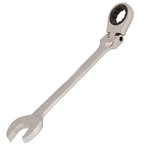 Image of Dapetz ® Flexible Head Ratchet Metric Spanner Open End Ring 30mm, Mirror Polished, Raised Panel Spanner, Chrome Vanadium Steel Combination Spanner Suitable for Mechanics