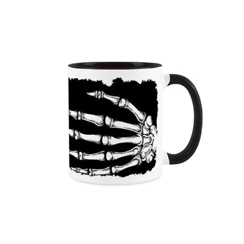 Image of Purely Home Skeleton Hand Mug - Spooky Halloween Decor Gift - Ceramic Tea/Coffee Black Drinks Cup