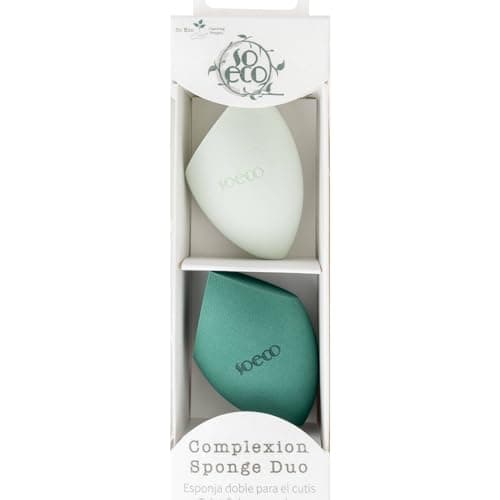 Image of So Eco Complexion Sponge Duo – Latex-Free Makeup Sponges with Tapered & Flat Edge, Soft & Bouncy for Streak-Free Application of Liquid & Cream Products, Vegan & Cruelty-Free
