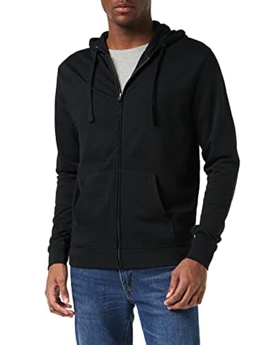 Image of Kustom Kit Men's Superwash 60 Klassic Hooded Jacket Regular Fit Plain Round Collar Long Sleeve Hoodie, Black (Blk), Small (Manufacturer Size:SML)