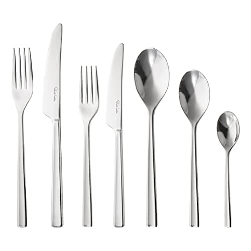 Image of Robert Welch Blockley Bright, 42 Piece Cutlery Set for 6 People. Made from Stainless Steel. Dishwasher Safe.