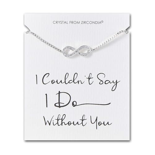 Image of Philip Jones Silver Plated I Couldn't Say I Do Without You Infinity Bridal Bracelet with Zircondia® Crystals