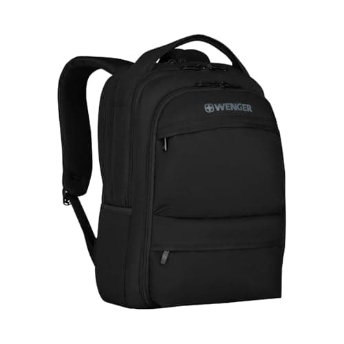 Image of Wenger Fuse 15.6" Laptop Backpack, Padded Laptop & Neoprene Tablet Pocket, Essentials Organizer, Comfort‑Fit Straps, Black