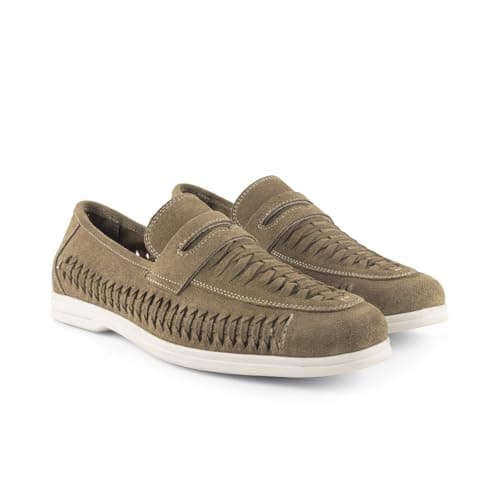 Image of Silver Street London Men's Perth Leather Step-in Loafer with Woven Panels (Butter Brown, UK Footwear Size System, Adult, Men, Numeric, Medium, 9)