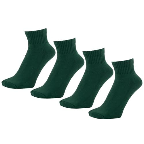 Image of ZAKIRA Combed Cotton Terry Cushioned Athletic Ankle Trainer Socks – Soft Breathable Sports Socks for Men & Women - 4 Pack, 6-10 (UK), Green