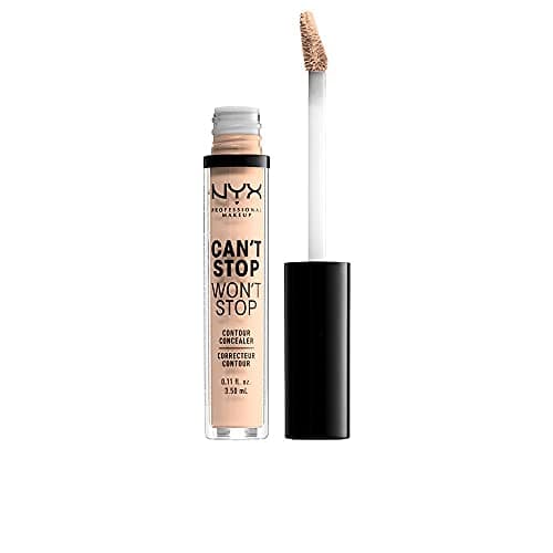 Image of NYX Professional Full Coverage Concealer, 24 Hour Longevity, Can't Stop Won't Stop Contour Makeup Concealer, Matte Finish, Shine Control, Long Lasting, Vegan Formula, Shade: Light Ivory