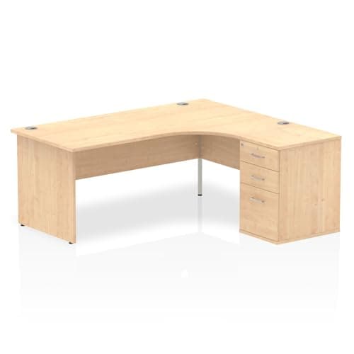 Image of I000604 - Dynamic Impulse 1800 Right Hand Panel End Workstation 600 Pedestal Bundle Maple