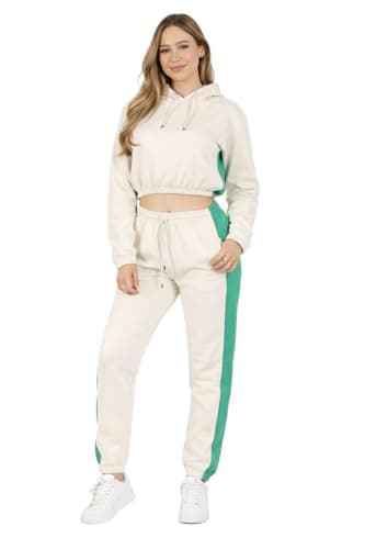 Image of Bahob® Women’s Sportswear Set, 2 Pcs Women Tracksuit Hoodie Crop Top and Joggings Pants Leggings Yoga Gym Wear Tracksuits Activewear Set XS to XXL (WCTS-103-B, XS)
