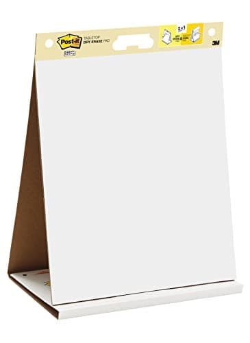 Image of Post-it Super Sticky Meeting Charts, Pack of 1 Pad, with 20 Sheets ,584 mm x 508 mm, White Color - For Brainstorming Anywhere and Keeping all Ideas Visible