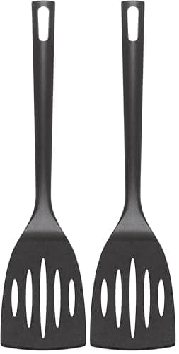 Image of Chef Aid Pack of 2 Nylon Flexible Slotted Turners, BPA Free Kitchen Spatula for use with Non-Stick Cookware, Part of a selection of Kitchen Utensils