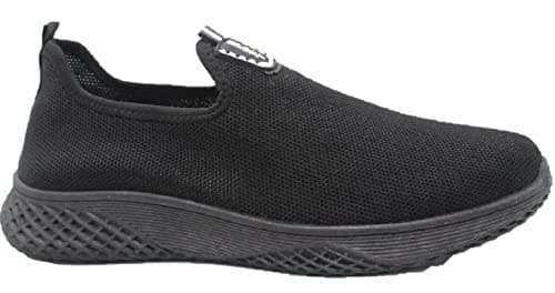 Image of Mens Sports Running Pumps Slip ON Lightweight Walk Casual Trainers Shoes Size UK Black