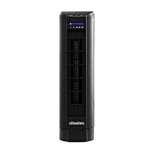 Image of Schallen 15" Electric Air Cooling Quiet Oscillation Floor Desk Mini Tower Fan with Timer & Speed Settings (Black)