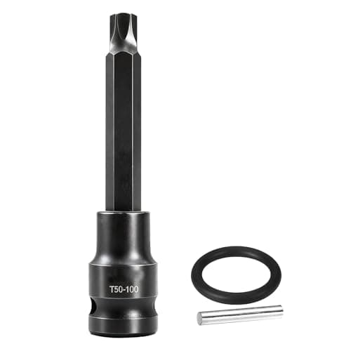 Image of 100mm Extra Long T50 Torx Bit Socket, 1/2" Male Drive - Single High-Performance Impact Socket for Power Tools & Professional Use
