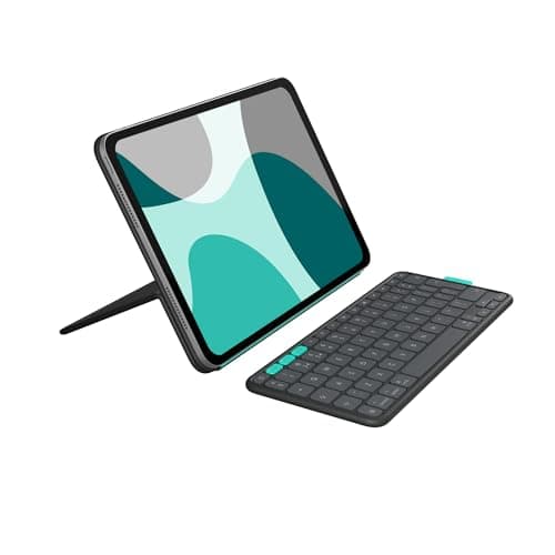 Image of Logitech Flip Folio, Keyboard Case for iPad Pro 11-inch (M4 & M5) & iPad Air 11-inch (M2, M3 & M4)(5th Gen) - Protective & Stowable Bluetooth Keyboard Case, Multi-Device, QWERTY UK Layout-Graphite