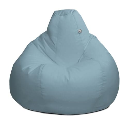 Image of rucomfy Beanbags Extra Large Classic Outdoor Adult Bean Bag Chair. Home or Garden Seating. Water & UV Resistant. Machine Washable - 70 x 110cm (Seafoam Blue)