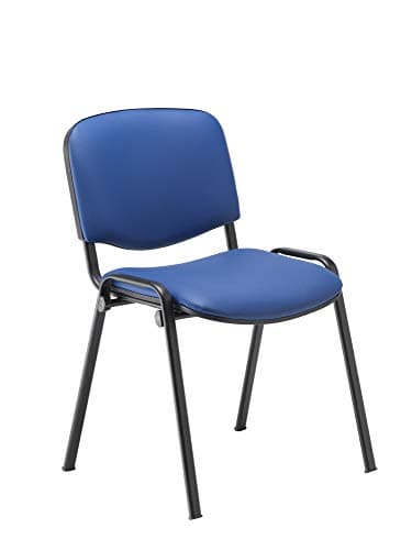 Image of Office Hippo Heavy Duty Meeting Chair - Stackable Reception & Conference Chair, Strong Frame & Padded Seat, Up To 115kg - PU Blue/Black