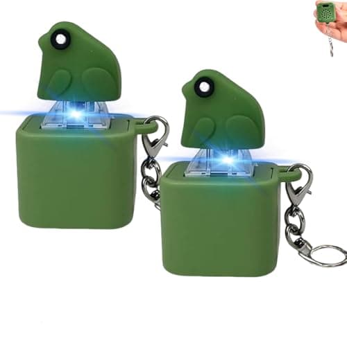 Image of Vibbang 2 PCS Croaking Frog Keychain Cute, Rechargeable Frogs kids Fidget Toys Adults, Stress Relief Fidget Keychain with Lights, Frog Keyring, Desk Decor for Adult Student Workplace School Travel