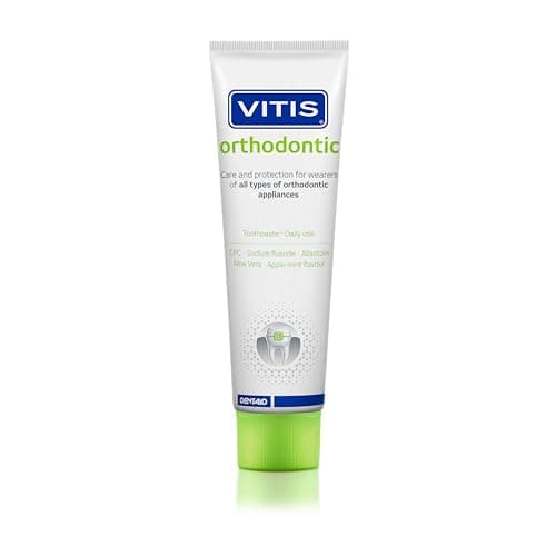 Image of Vitis Orthodontic Toothpaste 100ml - Fluoride Toothpaste for Braces, Gum Protection & Plaque Control, with CPC, Aloe Vera & Allantoin, Apple Mint Flavour