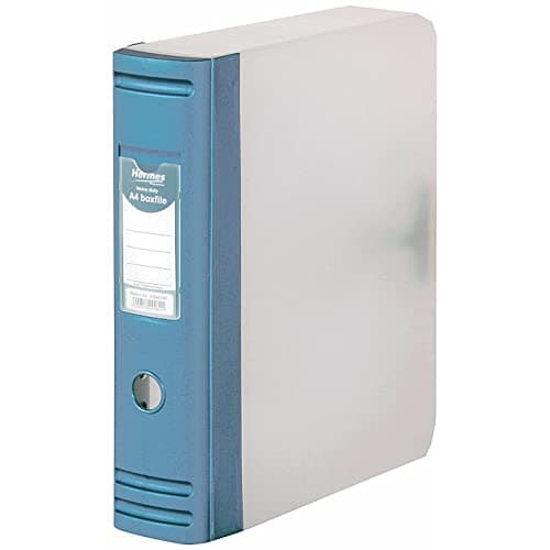 Image of Hermes A4 80mm 2D-Ring Polypropylene Box File - Blue