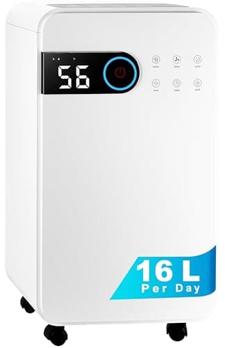 Image of Nyxi 16L Home Dehumidifier per Day, Clothes Drying Function, Continues Drainage, 24 Hours Timer, Removes Condensation, Damp, Moisture and Purifies Air, Ideal for Homes, Offices, Basements, Laundry